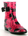 Bowed Over Cropped  Rainboot Wellie in Pink  by Iron Fist - SALE sz 6 only