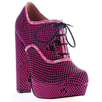 Hot Mesh Fishnet Lace Up Platform in Hot Pink by Iron Fist - SALE