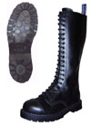 King in BLACK- 20 Eye Steel Toe Boot by Grinders