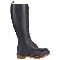 20 Eye Black Smooth Zippered Dr. Marten Boot