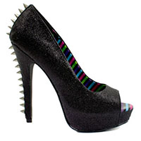 **********Black Glitter Spike Heel By Too Fast Clothing - SALE
