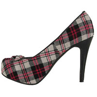 Peggy Plaid Pump by Draven- Red/White Plaid (Sale price!)
