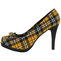 Peggy Plaid Pump by Draven- Yellow Plaid (Sale price!)