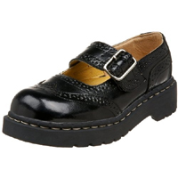 Black Leather Brogue Mary Janes by Anarchic