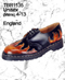 3 Eye Black Leather Shoe With Stitched On Flames (Sale price!))