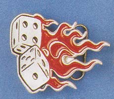 Flaming Dice Belt Buckle (bb44) (Sale price!)