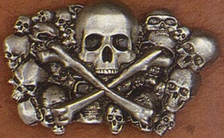 Show product details for Skull And Crossbones Over Pile Of Skulls Belt Buckle (bb106)