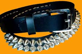 2 Row British Cone Belt- Black Leather