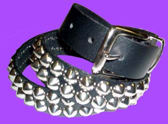 2 Row Cone Belt- Black Leather