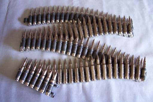 .308 Nickle Bullet Belt With Nickle Tips (Strip of 10)