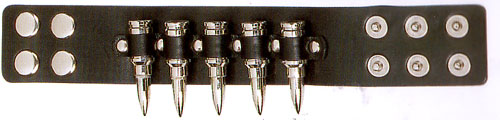Black Leather Bullet Bracelet