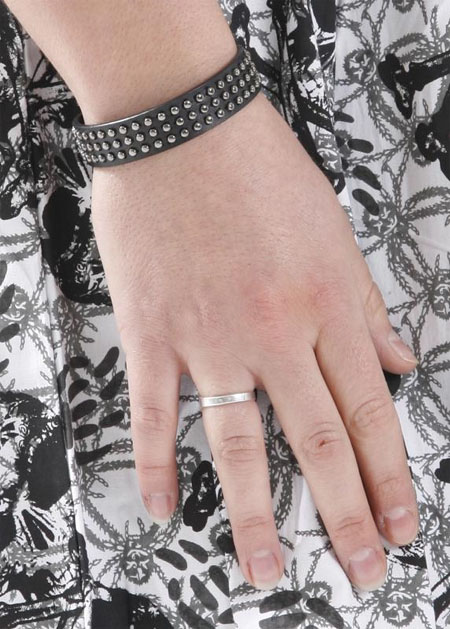 3 Rows Of Small Spots Bracelet by Dead Threads