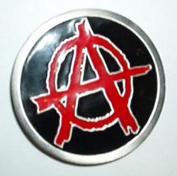 Show product details for Anarchy belt buckle (Red on Black) (bb9)