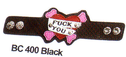 Fuck You Black Leather Bracelet
