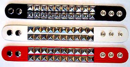 Show product details for 2 Row Pyramid Leather Bracelet (Sale price!)