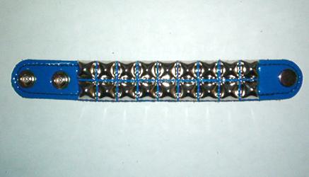 Show product details for 2 Row Pyramid Bracelet- Blue patent (Sale price!)