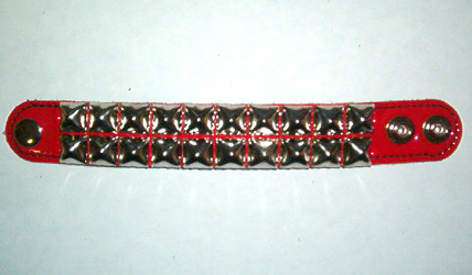 Show product details for 2 Row Pyramid Bracelet- Red patent (Sale price!)