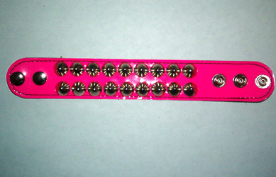 Show product details for 2 Row Cone Bracelet- Pink patent (Sale price!)
