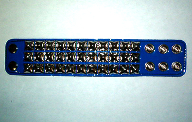 Show product details for 3 Row Pyramid Bracelet- Blue patent (Sale price!)
