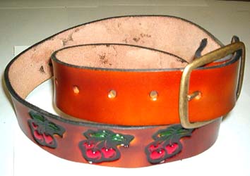 Cherries on a leather belt (With removable buckle!)