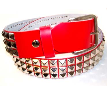 Show product details for 3 Row Pyramid Belt- Pink Leather (Sale price!)