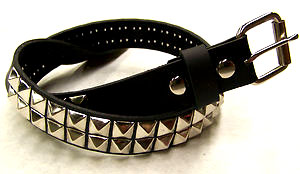 2 Row Pyramid Belt- Black Leather
