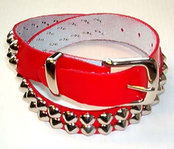 Show product details for 2 Row Cone Belt- Pink Leather (With removable buckle!) (Sale price!)