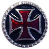 Show product details for Red Iron Cross In Black Circle belt buckle (bb280) (Sale price!)
