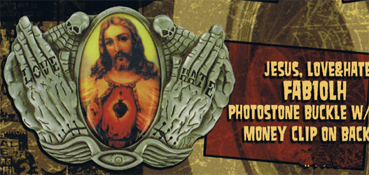 Jesus Love/Hate belt buckle by Felon Clothing (bb184)