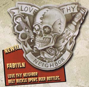 Show product details for Love Thy Neighbor belt buckle by Felon Clothing (bb355)  SALE