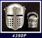 Show product details for Skull Mask belt buckle (bb155) (Shield lifts up to reveal skull!)