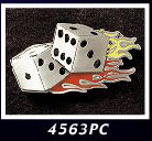 Show product details for Flaming Dice belt buckle (bb159) (Sale price!)