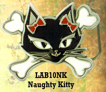 Show product details for Naughty Kitty Belt Buckle by Lucky 13 (bb223) - SALE