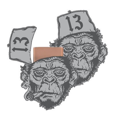 Smoking Chimp belt buckle/lighter holder by Lucky 13 (bb327)