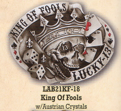 King Of Fools belt buckle by Lucky 13 (bb349) - SALE