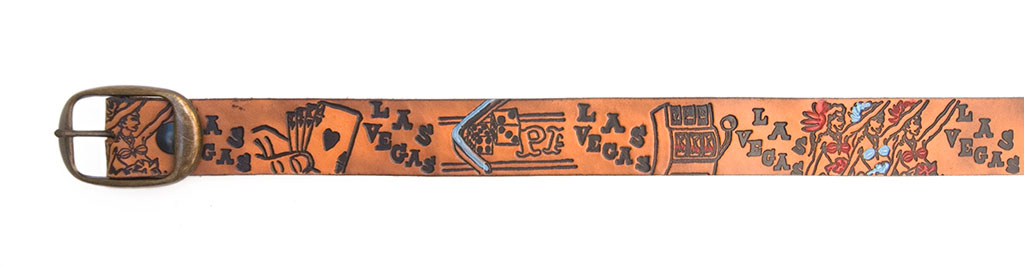 Las Vegas on a leather belt (With removable buckle!)