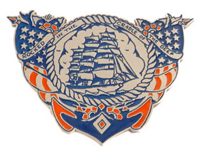 Show product details for Sailor Jerry- Rocked In The Cradle Of The Deep belt buckle (bb372)