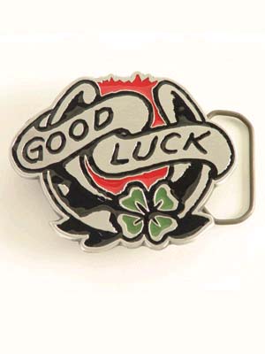 Show product details for Sailor Jerry- Good Luck belt buckle (bb331)