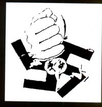 Anti Nazi- Fist Crushing Swastica sticker (st2)