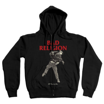 Bad Religion- Dissent Of Man on a black zip up hooded sweatshirt