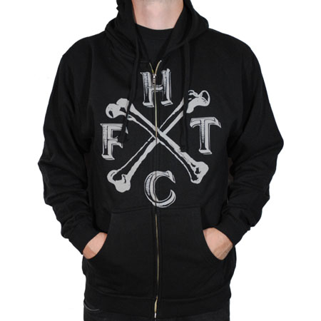 Frank Turner- Bones on a black zip up hooded sweatshirt