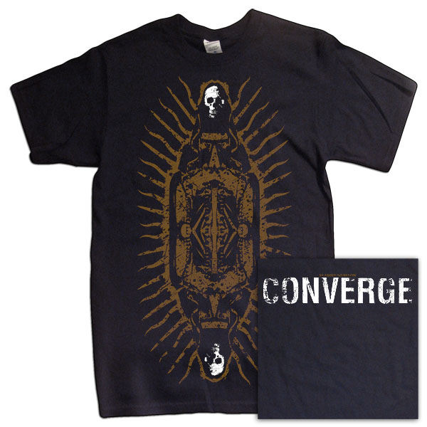 Converge- As Above So Below on front, Logo on back on a black slim fit shirt