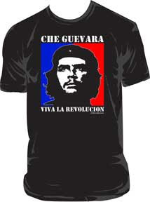 Che Guevara- Viva La Revolucion on a black shirt