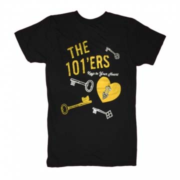 101'ers- Keys To Your Heart on a black guys slim fit shirt
