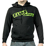 Elvis Costello- Logo on a black hooded sweatshirt