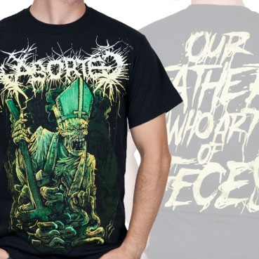 Aborted- Father on front, Quote on back on a black shirt