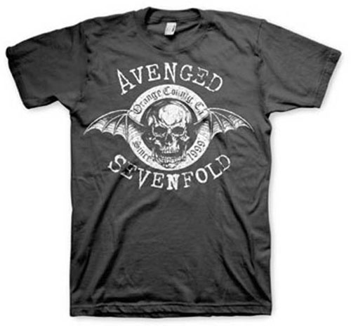 Avenged Sevenfold- Orange County Deathbat on a black shirt