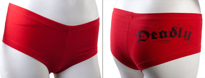 Se7en Deadly Red logo Booty Shorts - SALE sz L only