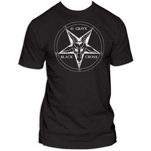 45 Grave- Black Cross on a black shirt