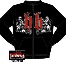 Hatebreed- HB on front, Logo on back on a black hooded sweatshirt (Sale price!)